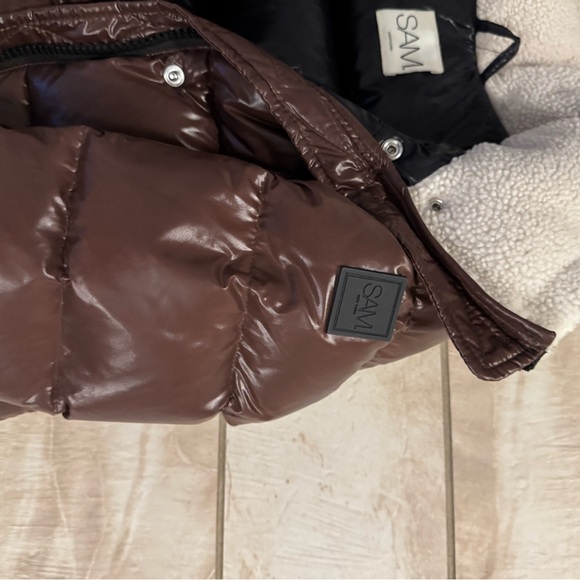 SAM Gigi shearling brown puffer girls size 12 - Picture 2 of 4